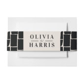 Moderne minimale grafische zwart & wit gunst party uitnodigingen wikkel (Voorkant Voorbeeld)