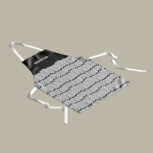 Moderne minimale grafische zwarte en witte elegant schort