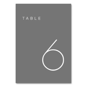 Moderne Minimale grijs- en wittabel-nummertabel Kaart
