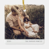 Moderne minimale grijze feestdag keramisch ornament (Voorkant)