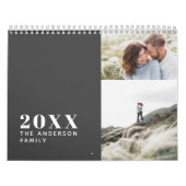 Moderne minimale grijze multi-fotofamilie kalender (Hoes)