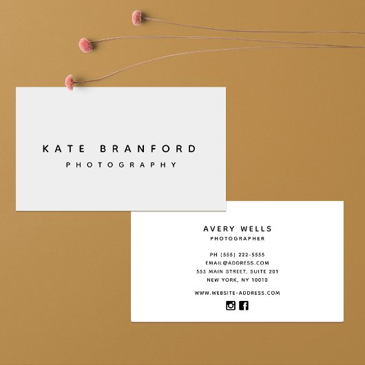 Moderne, minimale grijze professional visitekaartje