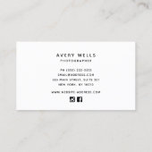 Moderne, minimale grijze professional visitekaartje (Achterkant)