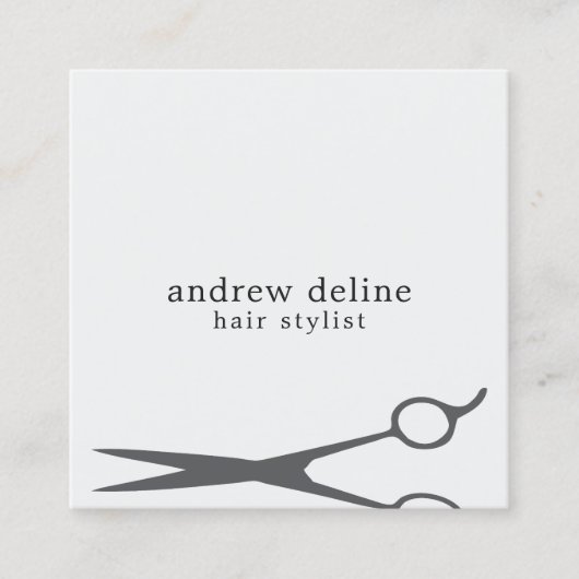 Moderne minimale grijze witte haarlijst vierkante visitekaartje (Voorkant)