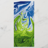 Moderne minimale groene blauwe Natuur Abstract huw Menu (Achterkant)