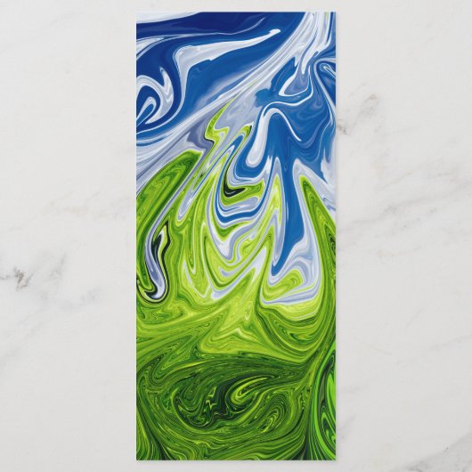 Moderne minimale groene blauwe Natuur Abstract huw Menu (Achterkant)