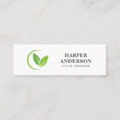 Moderne minimale groene eco-professional mini visitekaartje (Voorkant)