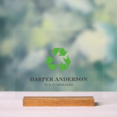 Moderne minimale groene eco recycling acryl teken bord (Neutraal)