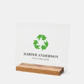 Moderne minimale groene eco recycling acryl teken bord (Hoek)