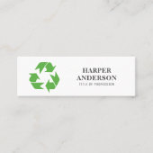 Moderne, minimale groene eco-recycling Professiona Mini Visitekaartje (Voorkant)