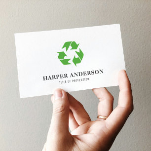 Moderne, minimale groene eco-recycling visitekaartje