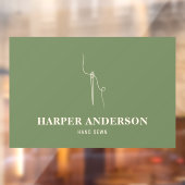 Moderne, minimale groene handnaai raamsticker (Vel 2)