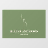 Moderne, minimale groene handnaai raamsticker (Vel)