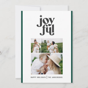 Moderne minimale groene indie kersttypografie feestdagenkaart
