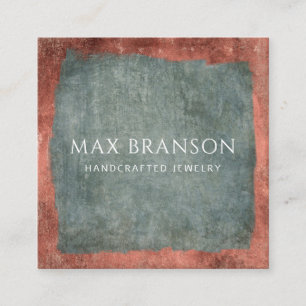 Moderne minimale groene koper sieraden ontwerper vierkante visitekaartje