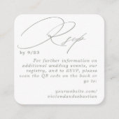 Moderne Minimale Groene Sage RSVP QR Code Kaart (Voorkant)