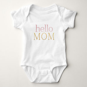 moderne, minimale hallo MOM roze gouden Folie Romper