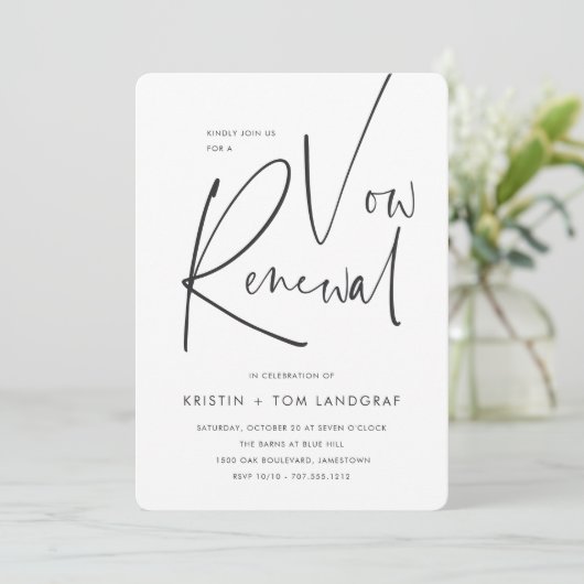 Moderne minimale handgeschreven script geloftenver kaart (Staand voorkant)