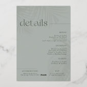 Moderne minimale handpalmen | Verjaardag Weekend Folie Uitnodiging (Achterkant)