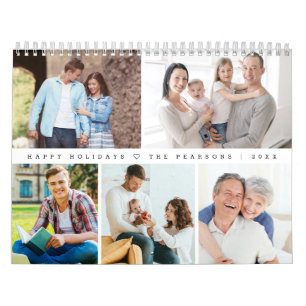 Moderne Minimale Hart Aanpasbare Familie Foto Kalender