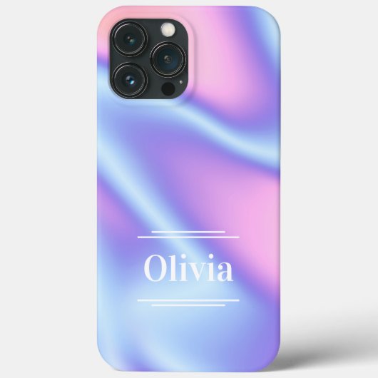Moderne minimale holografische gradiënt paars roze Case-Mate iPhone case (Achterkant)
