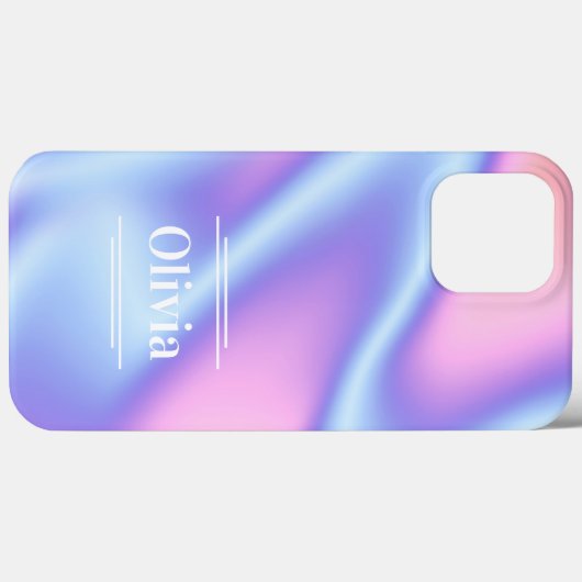 Moderne minimale holografische gradiënt paars roze Case-Mate iPhone case (Achterkant (horizontaal))