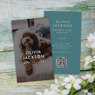 Moderne minimale hondentrainer huisdier sitter QR- Visitekaartje