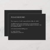 Moderne minimale houtskool bruiloft RSVP kaartje (Voorkant / Achterkant)