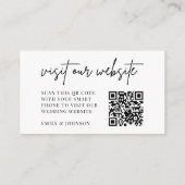 Moderne Minimale Huwelijkswebsite RSVP QR Code Informatiekaartje (Achterkant)
