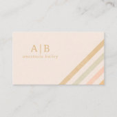 Moderne minimale Initialen | Earthy Tone Boho Pale Visitekaartje (Voorkant)