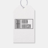 Moderne minimale Initialen en Logo naam Cadeaulabel (Voorkant)