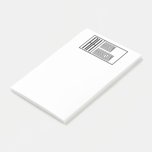 Moderne minimale Initialen en Logo naam Post-it® Notes (Schuin)