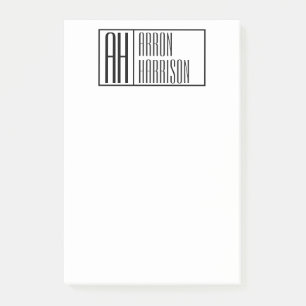 Moderne minimale Initialen en Logo naam Post-it® Notes