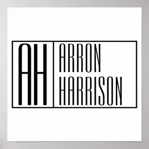 Moderne minimale Initialen en Logo naam Poster