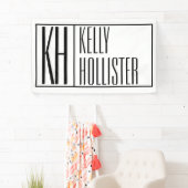 Moderne minimale Initialen en Logo naam Spandoek (Insitu)