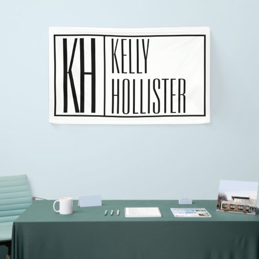 Moderne minimale Initialen en Logo naam Spandoek (Beurs)