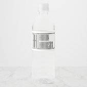 Moderne minimale Initialen en Logo naam Waterfles Etiket (Voorkant)