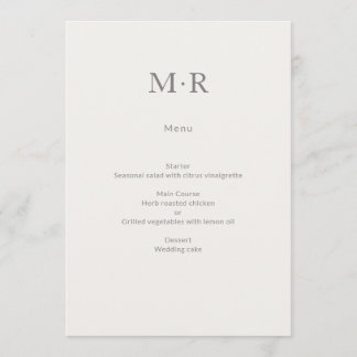 Moderne Minimale Intieme Bruiloft Menu