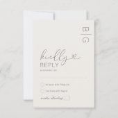 Moderne minimale Ivory Wedding RSVP-Kaart RSVP Kaartje (Voorkant)
