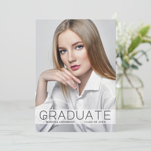 Moderne minimale Kaart voor Foto Afstuderen Aankon (Staand voorkant)