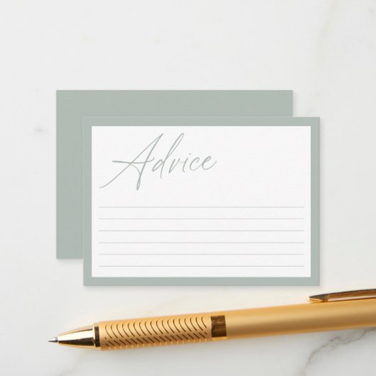 Moderne minimale kalligrafie | Advies van de Baby (Voorkant / Achterkant in situ)