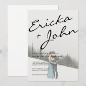 Moderne, minimale kalligrafie foto kaart (Voorkant / Achterkant)