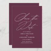 Moderne minimale kalligrafie rond het huwelijk save the date (Voorkant / Achterkant)