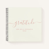Moderne Minimale Kalligrafie Roze Dankbaarheid Dag Notitieboek (Voorkant)