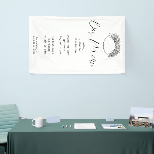 Moderne minimale kalligrafie Uw eigen bruiloft Log Spandoek (Beurs)