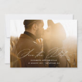 Moderne minimale kalligrafiescript Volledige Foto Save The Date (Voorkant)
