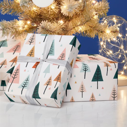 Moderne minimale kerstboom cadeaupapier (Feestdagen)