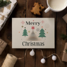 Moderne minimale kerstboom vakantie Kaart