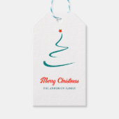 Moderne minimale kerstboom Vrolijk kerstfeest Cadeaulabel (Voorkant)