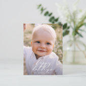 Moderne, minimale kerstfeestdag met foto feestdagenkaart (Staand voorkant)